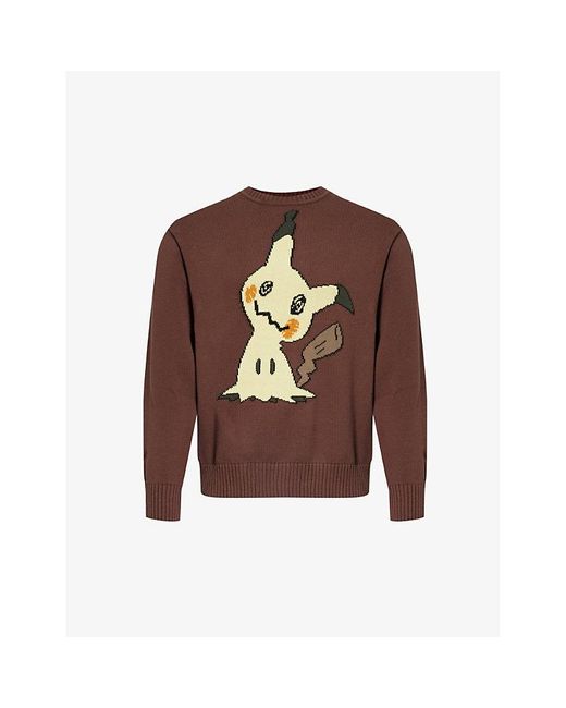 Market Brown X Pokémon Mimikyu Graphic-knit Cotton Jumper for men