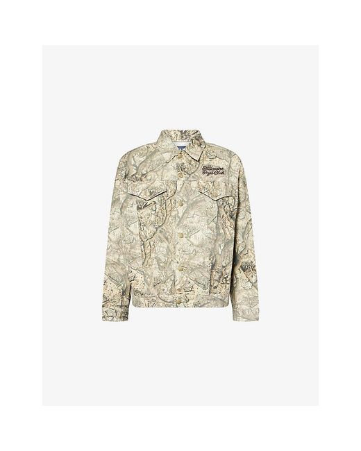 BBCICECREAM Natural Diamond Graphic-Print Long-Sleeve Cotton Trucker Jacket for men