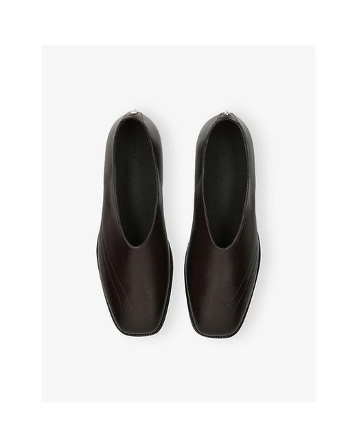 Collegium Black Aether Slip-On Leather Loafers for men