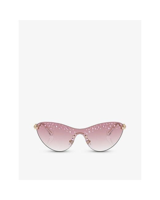 Swarovski Pink Sk7023 Cat-eye Metal Sunglasses