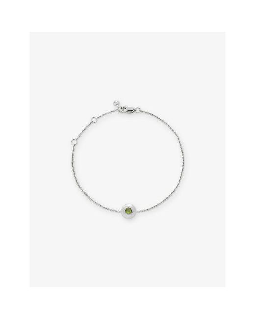 Monica Vinader White August Birthstone Peridot And Sterling- Bracelet