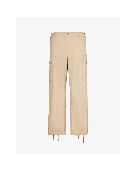 Beams Plus Natural Ripstop Belt-loop Relaxed-fit Wide-leg Cotton Trousers for men