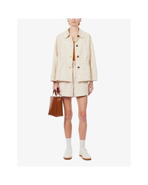 Weekend by Maxmara Natural Song Patch-pocket Cotton And Linen-blend Jacket