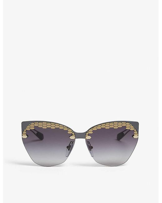 BVLGARI Gray Bv6107 Irregular-frame Sunglasses