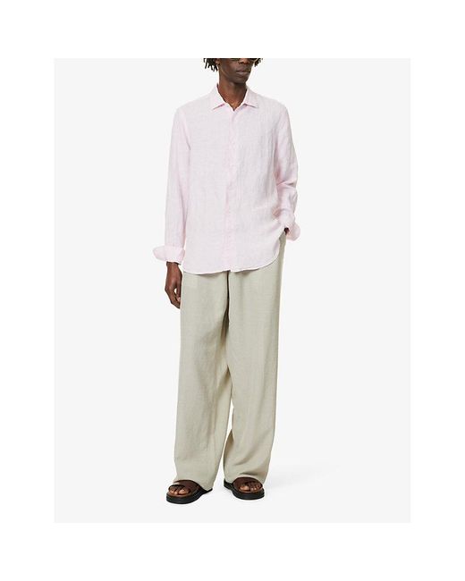 Orlebar Brown Pink Giles Long-sleeve Regular-fit Linen Shirt Xx for men