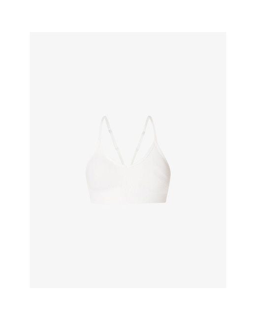 Sweaty Betty White Soft Ribbed Yoga Bra