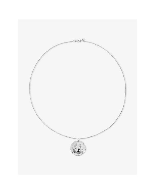 Monica Vinader White Cancer Zodiac Sterling- Pendant Necklace
