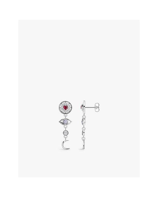 Thomas Sabo White Talisman 925 Sterling- And Zirconia Drop Earrings