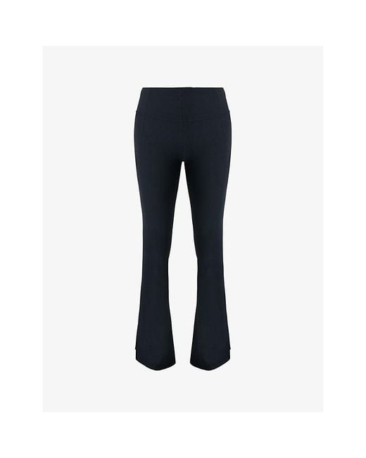 Sweaty Betty Blue Soft Sculpt Flare 30Inch Stretch-Woven Yoga Trousers