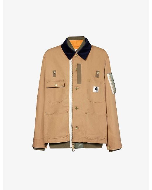 Sacai Natural X Carhartt Wip Detroit Brand-patch Regular-fit Cotton Jacket for men