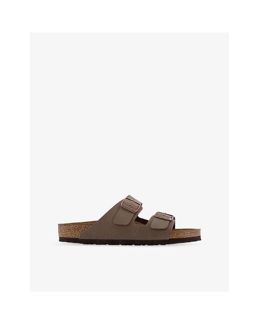 Birkenstock Brown Arizona Two-Strap Faux-Leather Sandals
