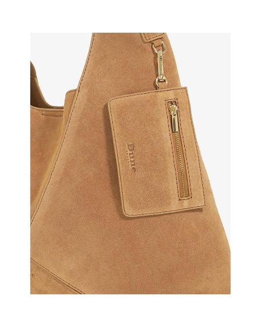 Dune Brown Dearest Suede Tote Bag