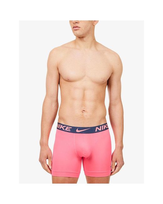 Nike White Essential Micro Pack Of Three Jersey Trunks for men