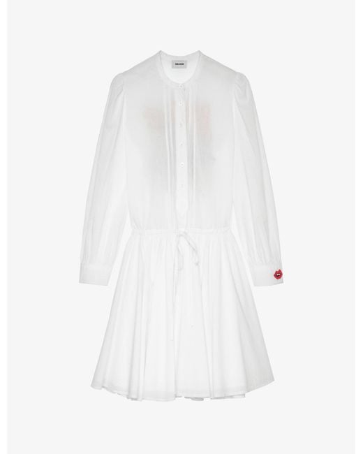 Zadig & Voltaire Ranil Graphic Embroidered Cotton Dress in White | Lyst UK