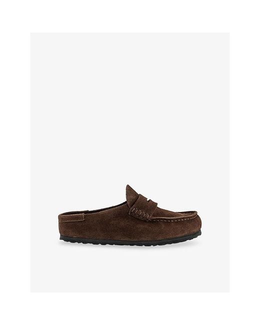 Birkenstock Brown Naples Wrapped Suede Clogs