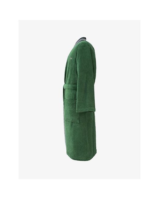 Lacoste Green Club Kimono-Style Terry Cotton Bathrobe for men
