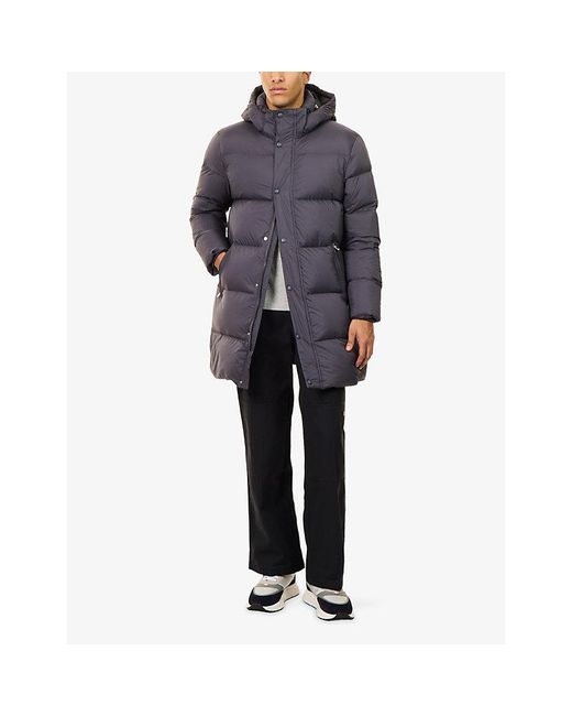 Arne Purple Mid-Length Padded Shell-Down Coat for men
