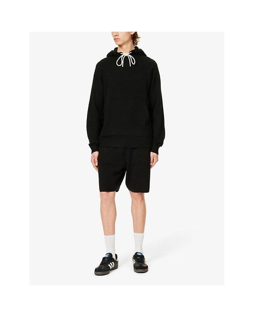 PAIGE Black Donaldson Relaxed-fit Knitted Hoody for men