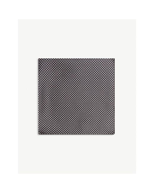 Eton of Sweden Gray Polka-Dot Silk Pocket Square for men