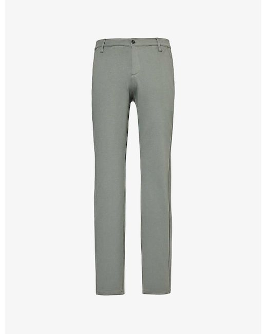 PAIGE Gray Stafford Slim-fit Tapered-leg Stretch-woven Blend Trousers for men