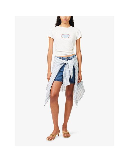 Mother White The Lil Sinful Logo Cotton-And-Linen T-Shirt