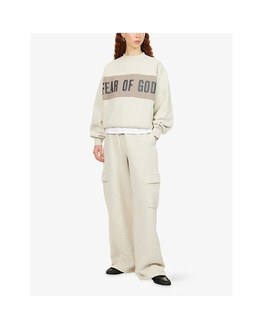 Fear Of God White Panelled Classic Cotton-Blend Sweatshirt