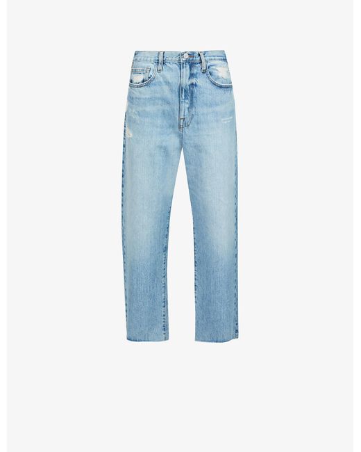 FRAME Denim Le Jane Crop Straight-leg High-rise Jeans in Blue | Lyst Canada
