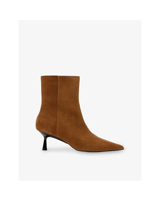 AllSaints Brown Vivian Suede Heeled Boots