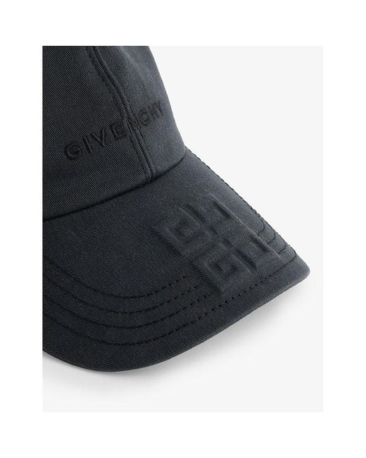 Givenchy Black Logo-embroidered Curved-brim Cotton Twill Cap for men