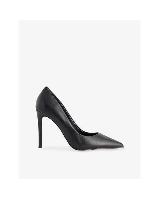 Steve Madden Black Thrive Heeled Leather Courts
