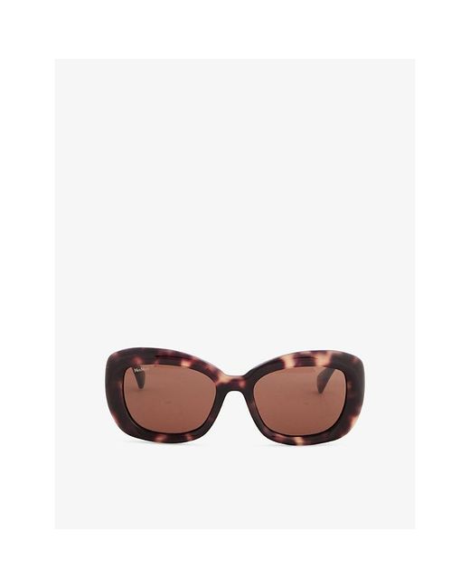 Max Mara Brown Oversized Oval-Frame Acetate Sunglasses
