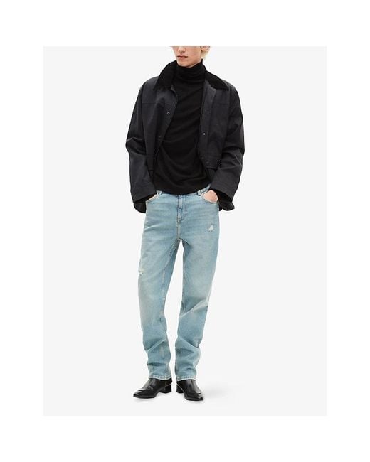 The Kooples Blue Distressed Slim-Fit Stretch-Denim Jeans for men