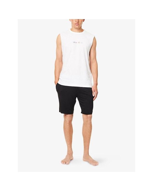 Calvin Klein White Pride Lounge Cotton-Jersey Muscle Tank Top for men