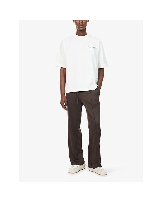 The Couture Club Brown Side-Stripe Mesh Jogging Bottoms for men