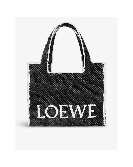 Loewe Black X Paula's Ibiza Large Raffia Tote Bag