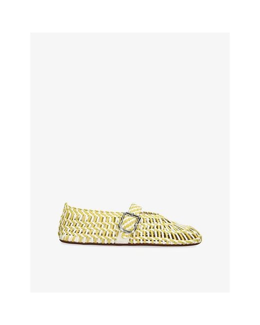 Alaïa Metallic Ballerina Braided Mesh Ballet Flats