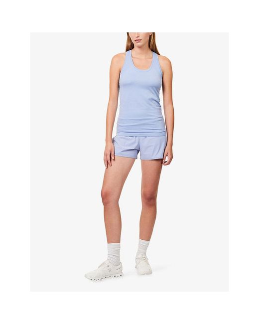 Sweaty Betty Blue Athlete Seamless Workout Stretch-Woven Top