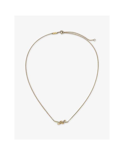 Tiffany & Co Metallic Tiffany Knot Small 18Ct- Pendant Necklace