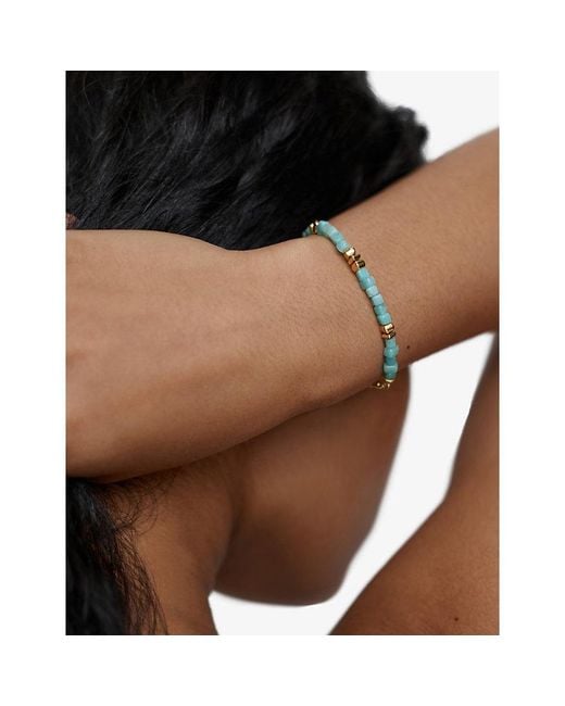 Monica Vinader Blue Amaia Gemstone 18Ct- Vermeil And Amazonite Beaded Bracelet