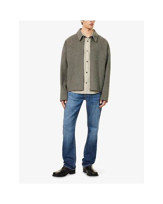 7 For All Mankind Blue Standard Straight-Leg Stretch-Denim Blend Jeans for men