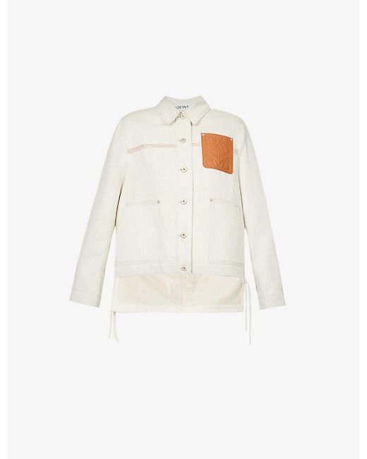 Loewe White Workwear Cotton And Linen-blend Jacket