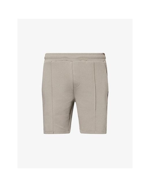 Arne Gray Essential Luxe Drawstring Stretch-Cotton Blend Shorts for men