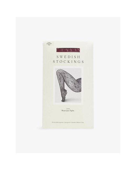 Swedish Stockings White Rosa Lace Stretch-Knit Tights