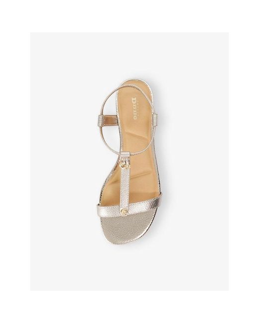 Dune White Lyra Leather Sandals