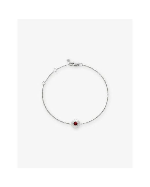 Monica Vinader White January Birthstone Garnet And Sterling- Bracelet
