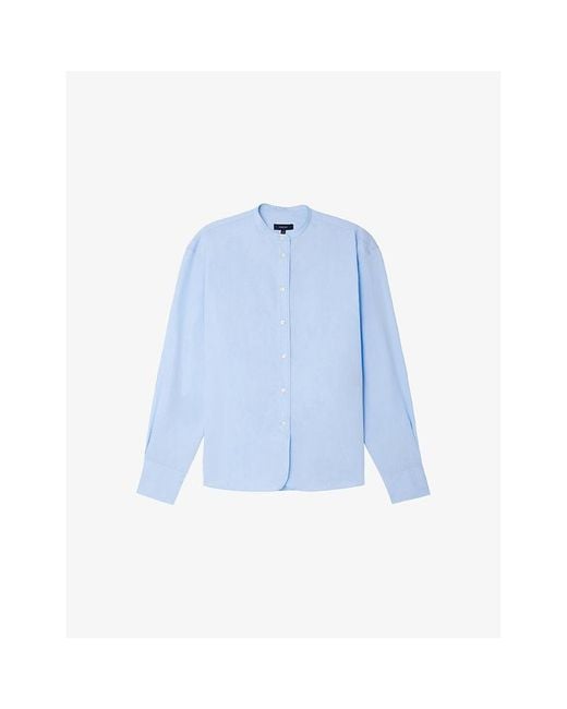 Soeur Blue Bermudes Oversized-Fit Cotton-Poplin Shirt