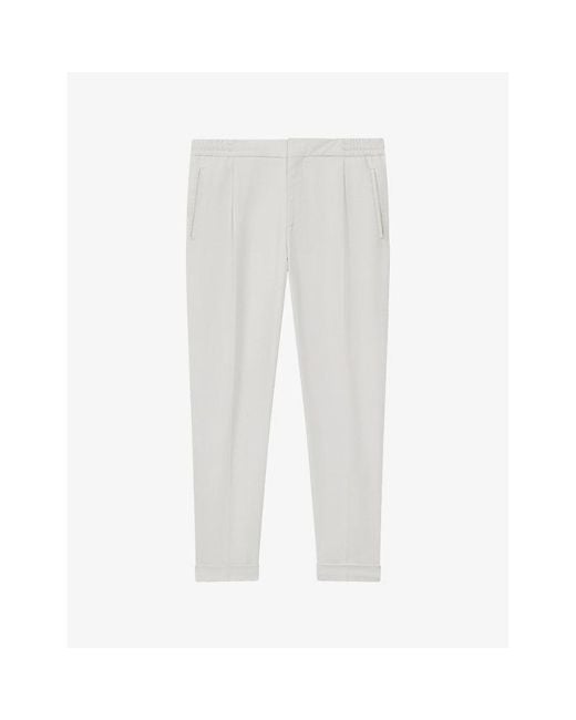 Reiss White Brighton Relaxed-Fit Tapered Woven Trousers for men