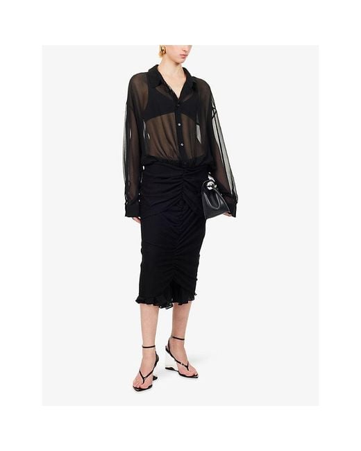 Jacquemus Black La Robe Siroco Sheer-Crepe Midi Dress
