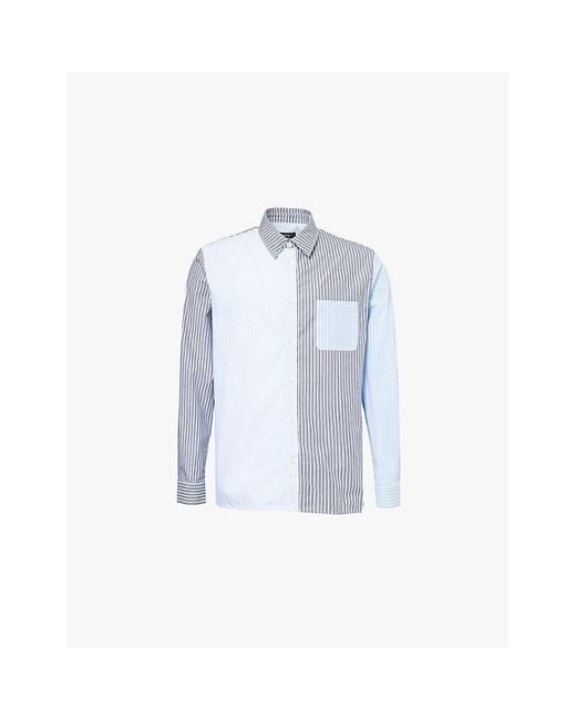 A.P.C. Blue Erwann Striped Cotton-Poplin Shirt for men