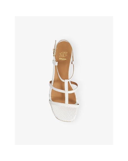 Dune White Justly Faux-Leather Heeled Sandals